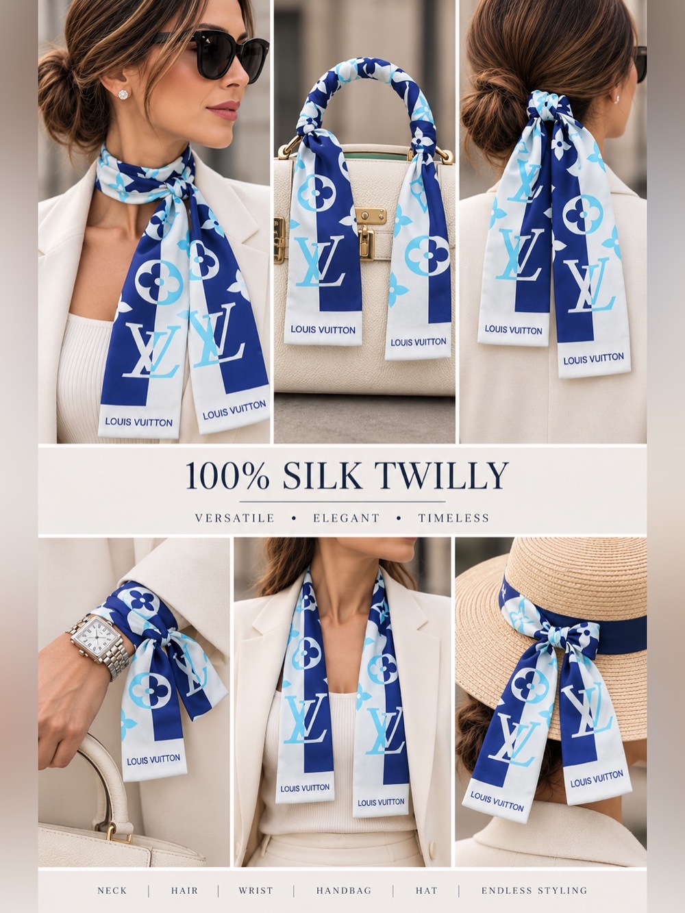 NWT • 100% Silk Twilly